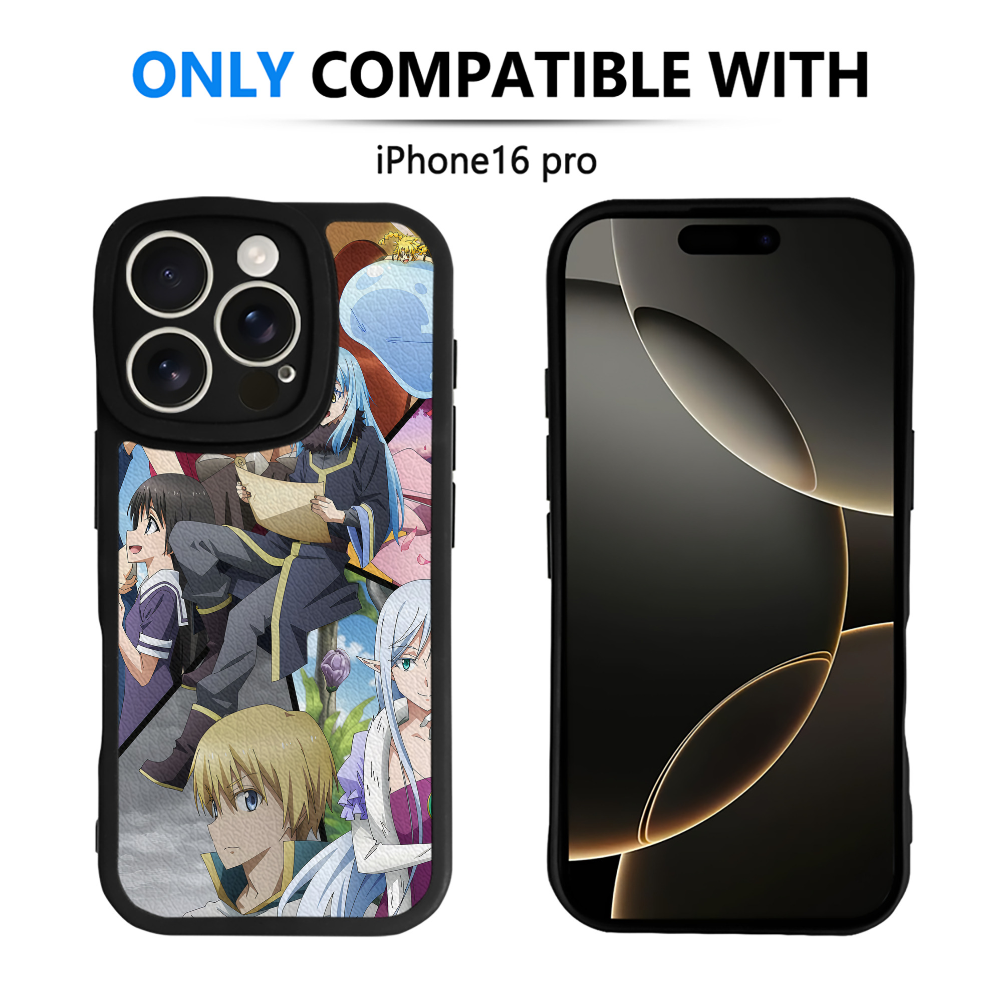 （画像用） 転スラ Regarding Reincarnated to Slime 【iPhone 16シリーズ対応】シリコンスマホケース（レザー調） 材質：シリコン